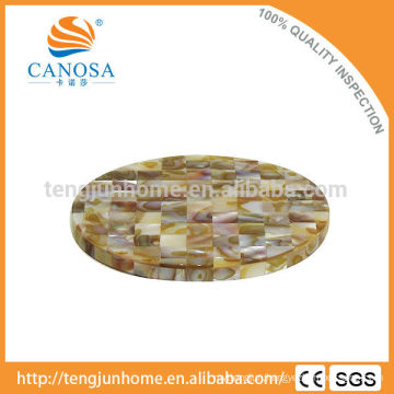 Triangle mussel shell cup mat for table decoration